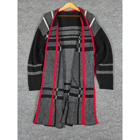 Madison Lilly Plaid Long Cardigan Women Open Front NO TAG SHOWN FITS AS XL - Picture 5 of 8